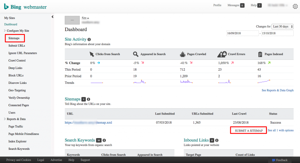 Come aggiungere una Sitemap agli Strumenti per i Webmaster di Bing